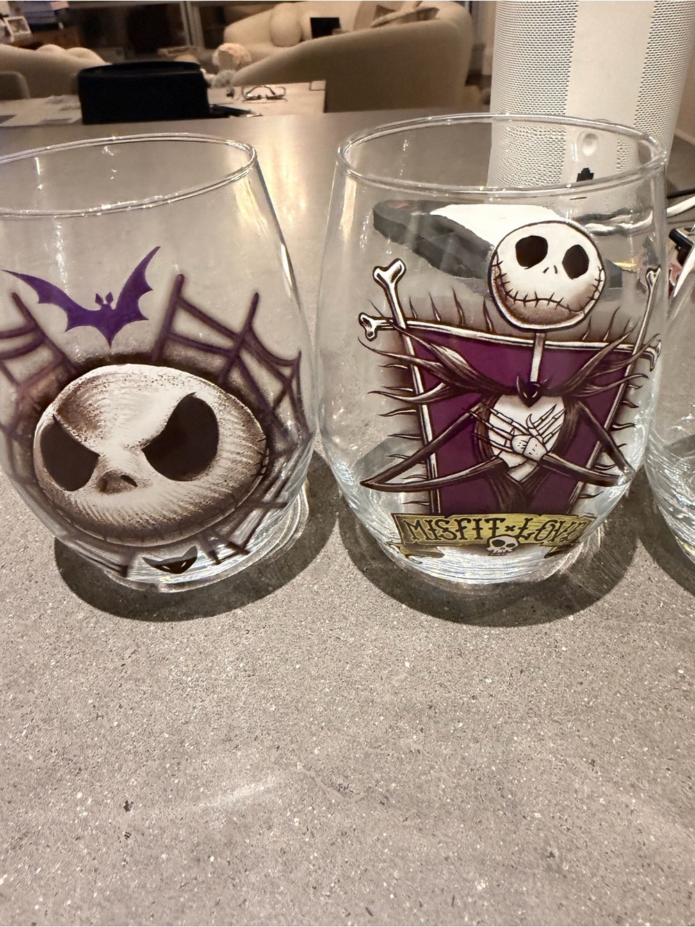 Nightmare Crew Stemless Wine Glasses - Set of 4 (Purple Accents) - Picture 2 of 3